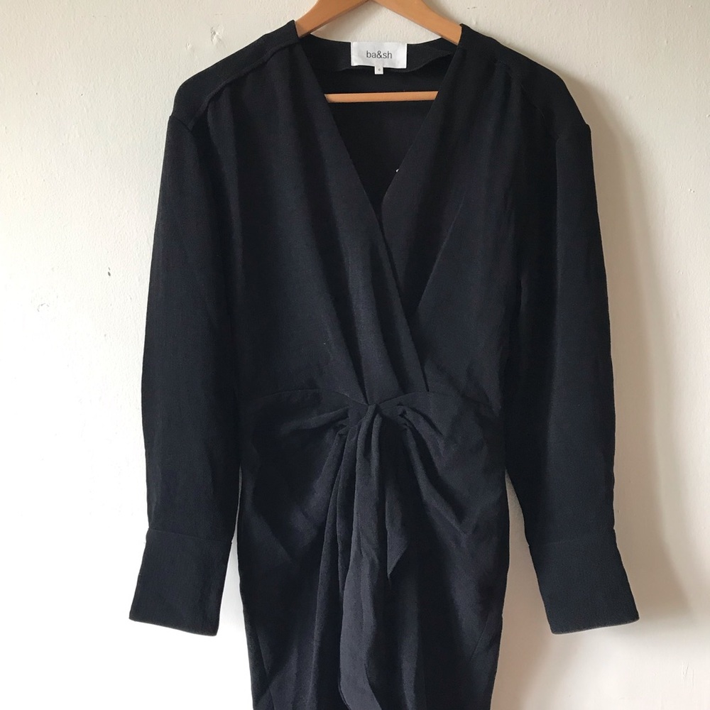 ba&sh Kiari Draped Mini Dress Black XS - Picture 3 of 16
